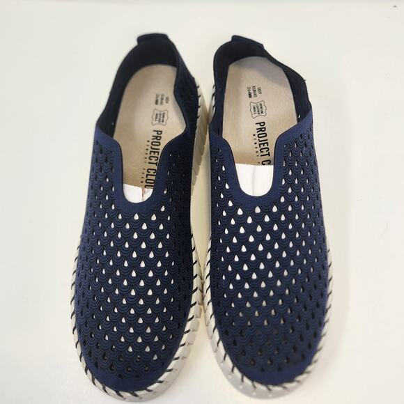 Project Cloud Daffodil Blue Leather Slip On Loafer Sneaker Women Size 9 EU 40 - Picture 2 of 8